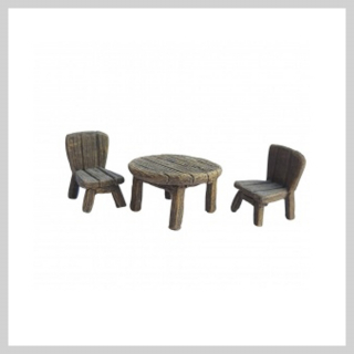 Ziterdes - Kulatý stůl a dvě židle