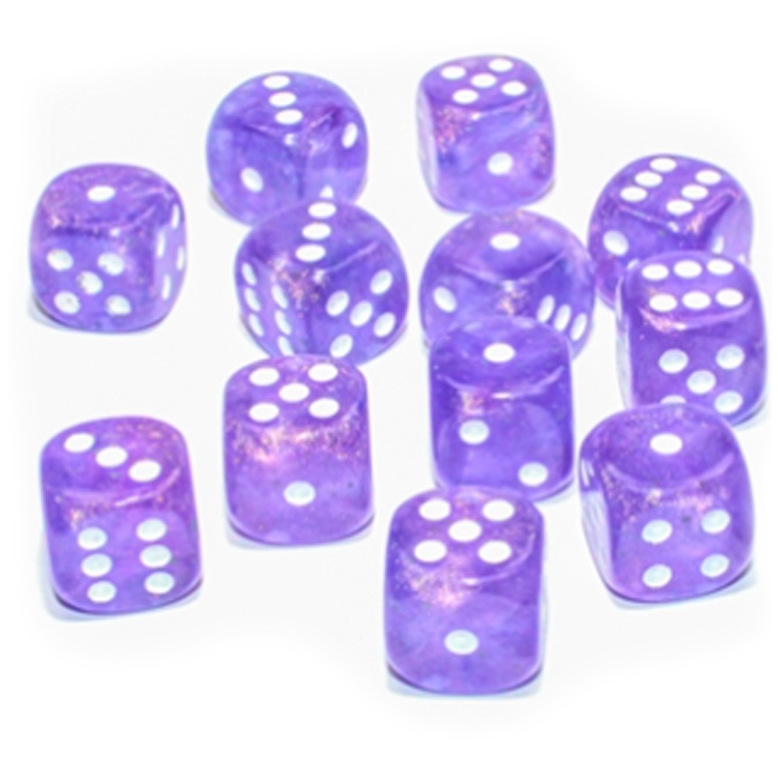 Kostka šestistěnná 16mm - Purple/White