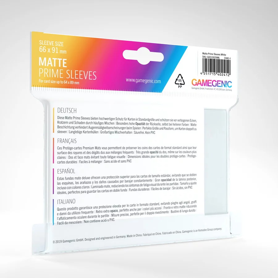 Obaly na karty 63 x 88 mm Gamegenic Matt White